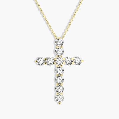 3 Carat Round Diamond Cross Pendant Necklace - Private Label product