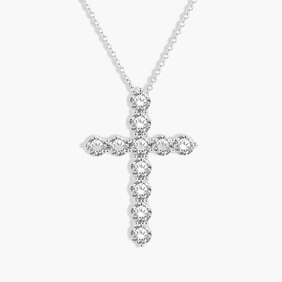 4 Carat Round Diamond Cross Pendant Necklace - Private Label product