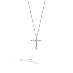 Small Diamond Gold Cross Necklace - 0.50ctw