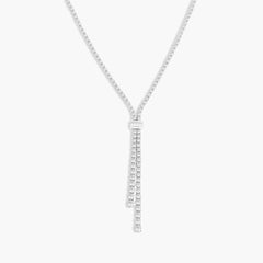 5 Carat Baguette and Round Diamond Lariat Necklace