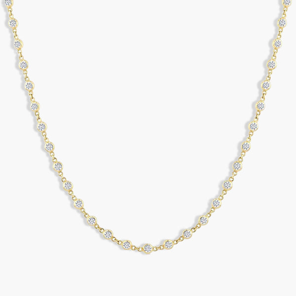 3 Carat Diamond Bezel-Set Station Necklace