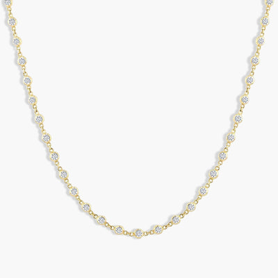 3 Carat Diamond Bezel-Set Station Necklace - Private Label product