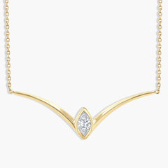Marquise Diamond Chevron Bar Necklace