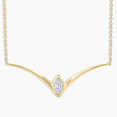 Marquise Diamond Chevron Bar Necklace - Private Label product