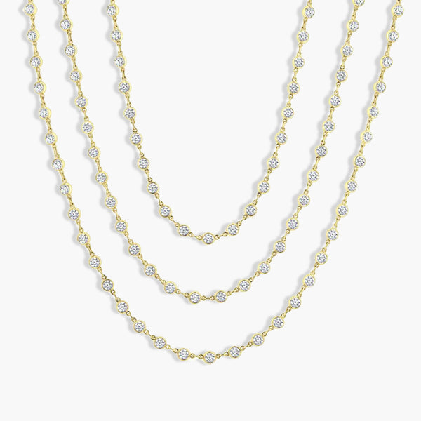 20 Carat Diamond Bezel Chain Necklace