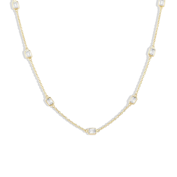2 Carat Emerald-Cut Diamonds By The Yard Necklace