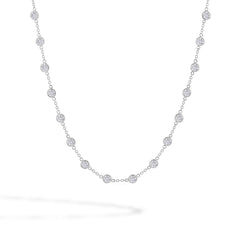 5 Carat Bezel-Set Diamond Station Necklace in 14K White Gold
