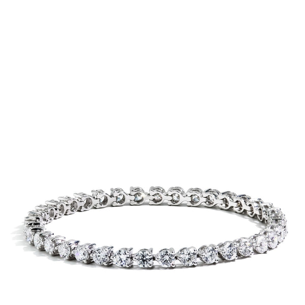 9 Carat Floating Diamond Tennis Bracelet in 14K White Gold