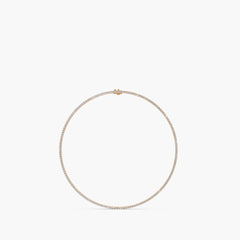 OM Jewelry 14K Gold 9 CTTW Lab-Grown Diamond Tennis Necklace, 17" in 14k Rose Gold