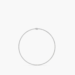 OM Jewelry 14K Gold 9 CTTW Lab-Grown Diamond Tennis Necklace, 17" in 14k White Gold