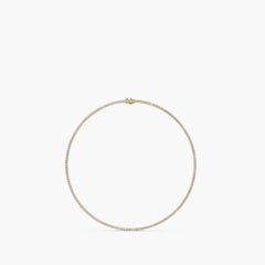 OM Jewelry 14K Gold 9 CTTW Lab-Grown Diamond Tennis Necklace, 17" in 14k Yellow Gold