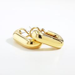 18K Gold J-Hoop Huggie Earrings