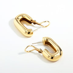 18K Gold J-Hoop Huggie Earrings