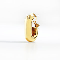 18K Gold J-Hoop Huggie Earrings