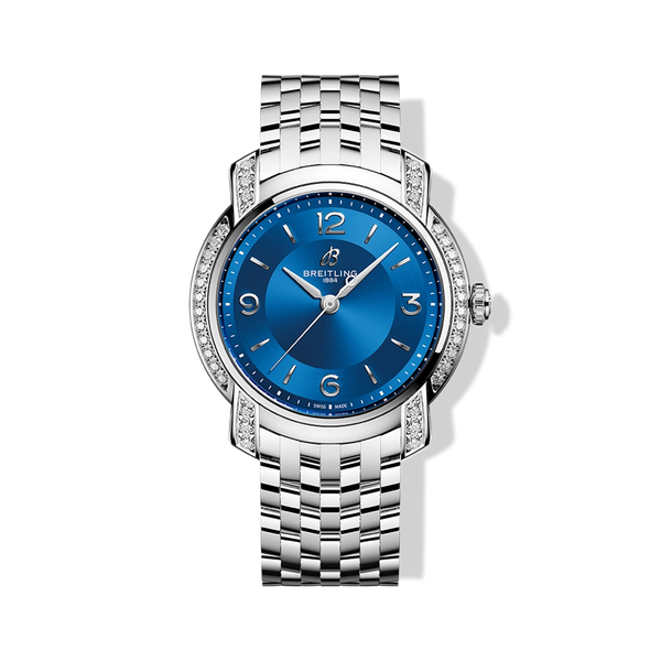 Breitling Lady Premier 32 with Radiant Blue Dial with Lab Diamonds