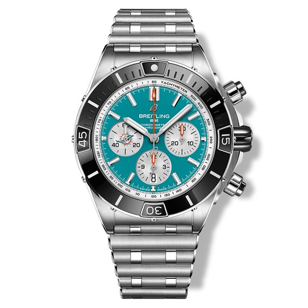 Breitling Super Chronomat B01 44 Miami Dolphins Stainless Steel Watch