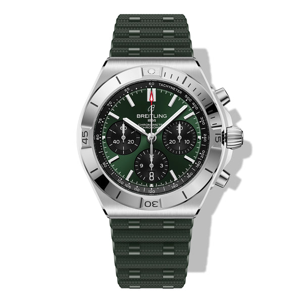 Breitling Chronomat B01 42 Rubber Strap - Green Dial