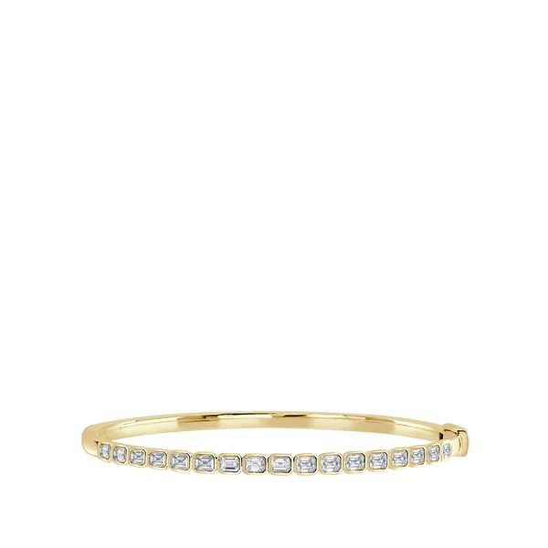 1 Carat Emerald-Cut Diamond Bangle Bracelet