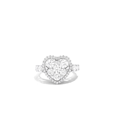 3 Carat Cluster Diamond Heart Ring - Private Label product