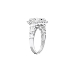 3 Carat Cluster Diamond Heart Ring