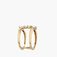 .75 Carat Mixed Shape Diamond Double Band Open Ring