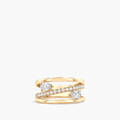 Pear and Round Diamond Bypass Ring