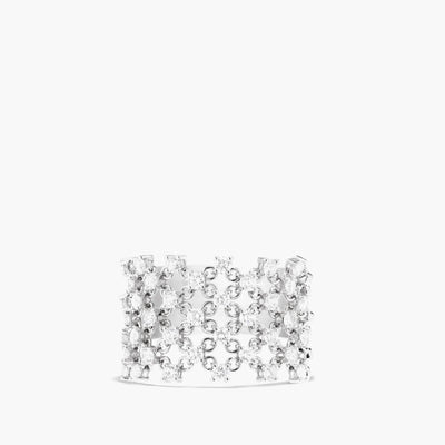 1 Carat Diamond Wide Mesh Ring in 18K White Gold - Private Label product