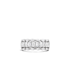 Marquise and Emerald 3 Row Diamond Band