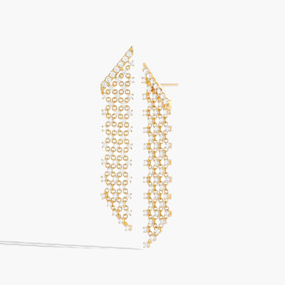 2.50 Carat Diamond Mesh Dangle Earrings in 18K Yellow Gold - Private Label product