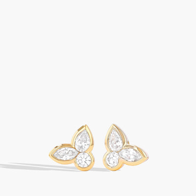 1 Carat Multi-Shape Diamond Bezel-Set Stud Earrings - Private Label product