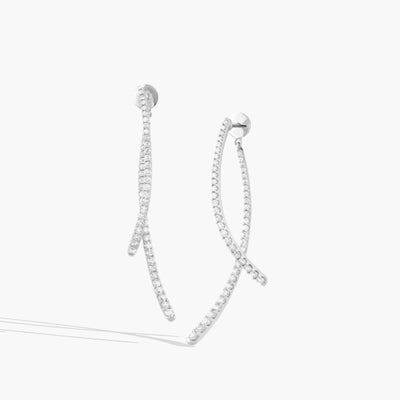 2 Carat Curved Diamond Double Drop Earrings - Private Label product