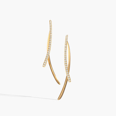 1 Carat Curved Diamond Double Drop Earrings - Private Label product