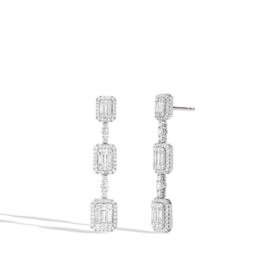3 Station Diamond Drop Earrings - Private Label product