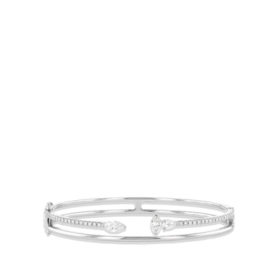 Diamond 2 Row Open Bangle Bracelet - Private Label  product
