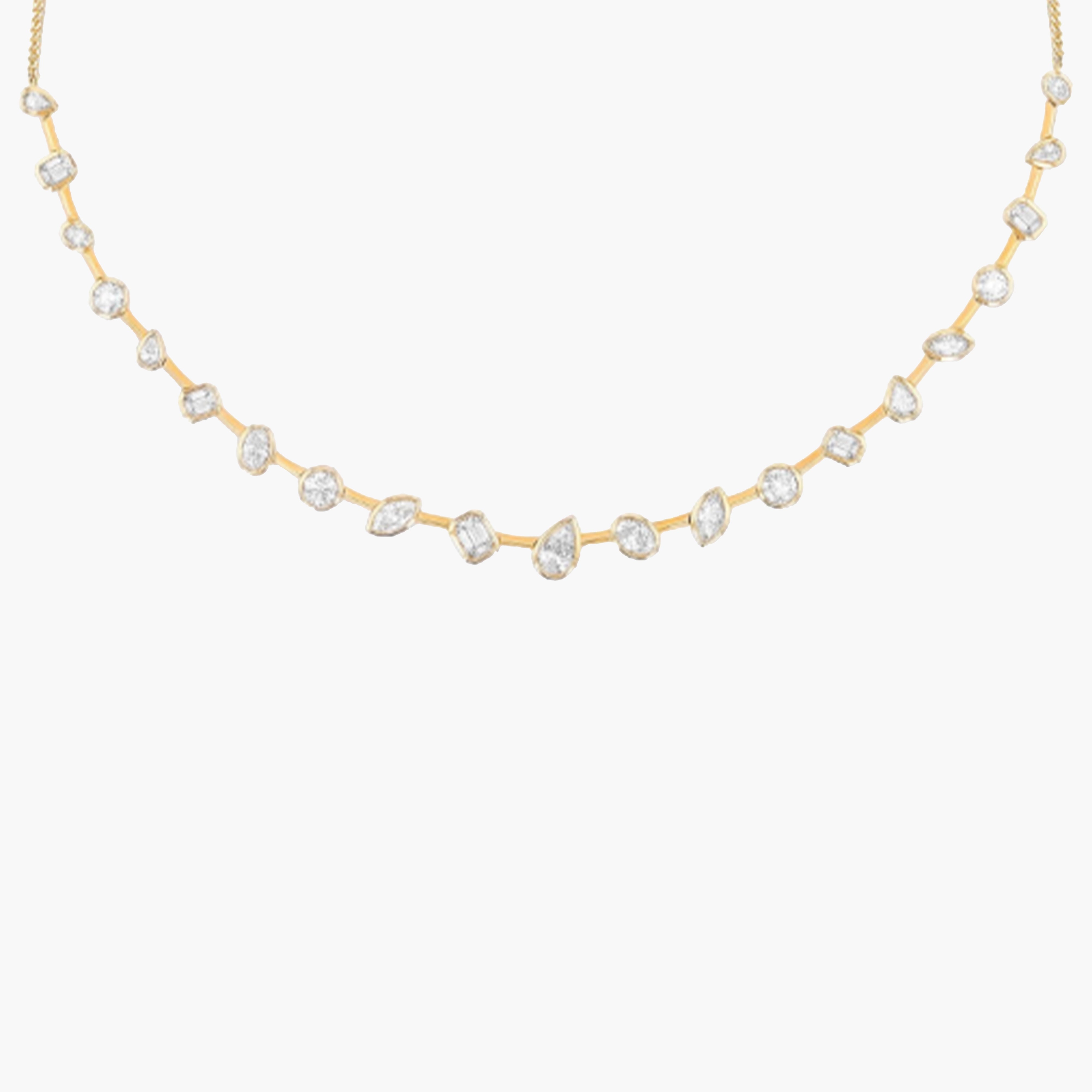 5 Carat Mixed Shape Diamond Bezel-Set Necklace