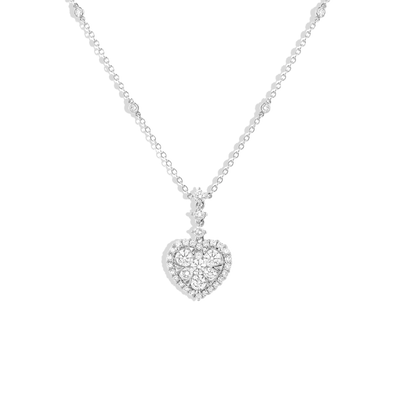 2 Carat Diamond Cluster Heart Pendant Necklace - Private Label product
