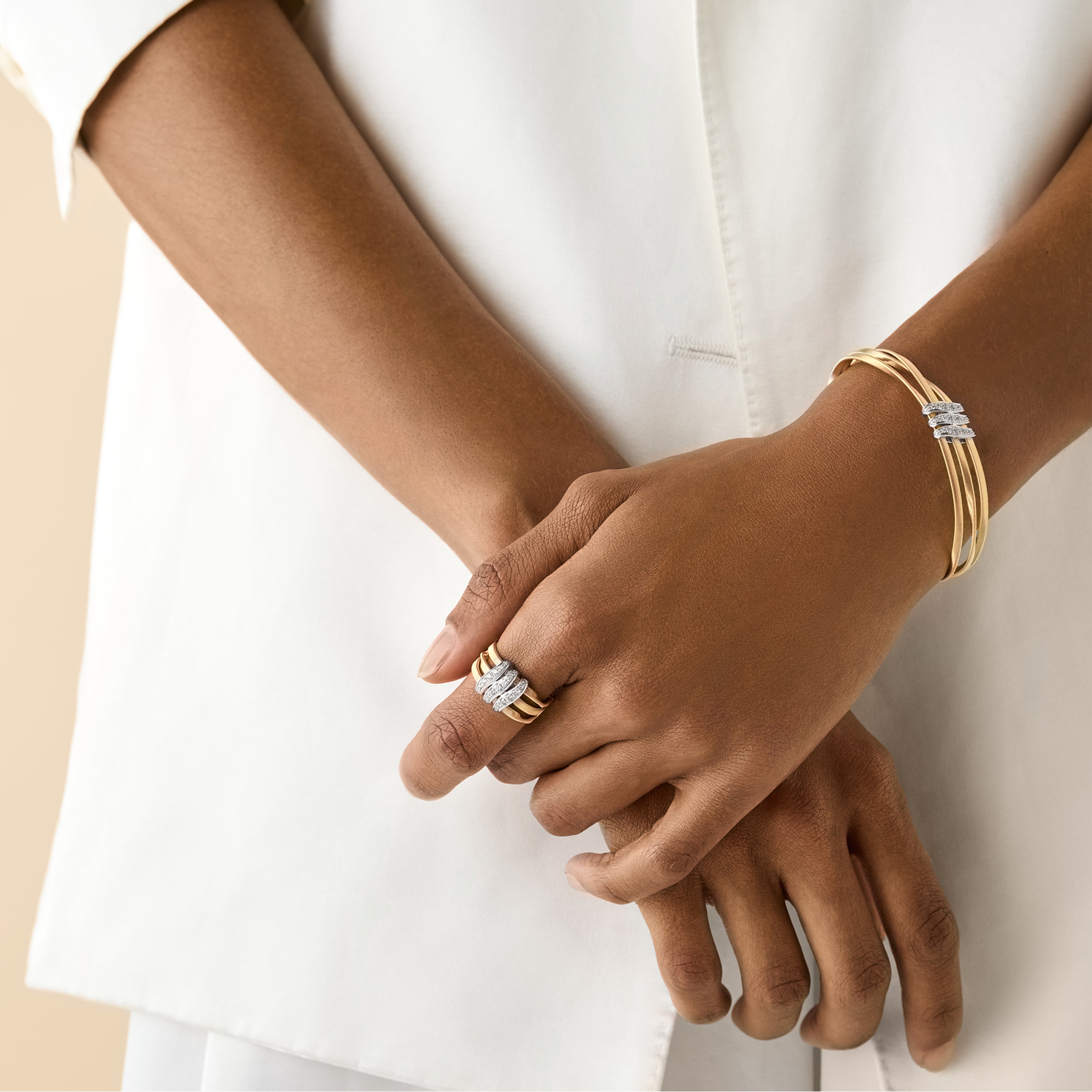 Marco Bicego Marrakech 3 Strand Diamond Rondel Ring