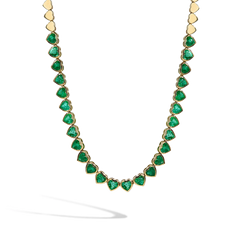 Heart Shaped Emerald Bezel Necklace