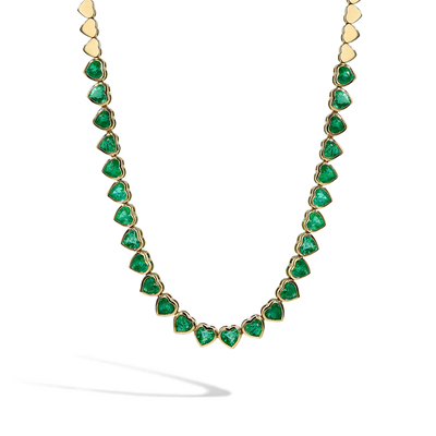 Heart Shaped Emerald Bezel Necklace - Private Label product