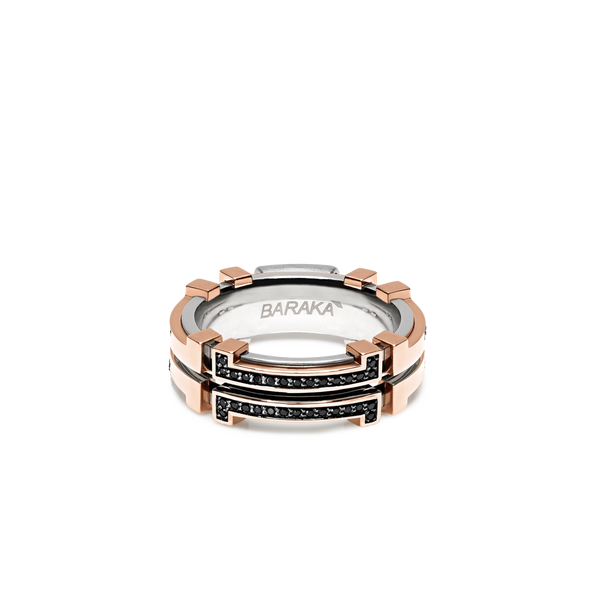 Baraka Explore Black Diamond Two Row Ring