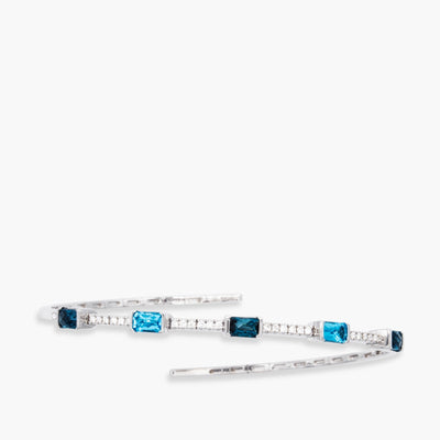 Bellarri Swiss Blue and London Blue Topaz Flexible Bangle Bracelet - Bellarri product