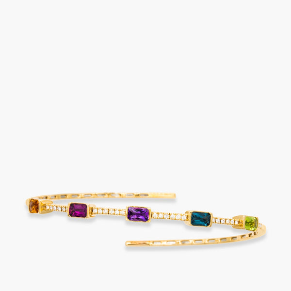 Bellarri Flirtation 5 Gemstone Flexible Bangle Bracelet
