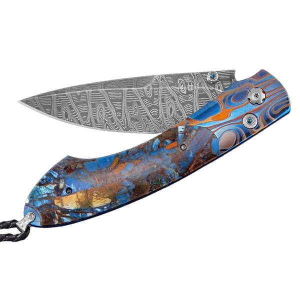 William Henry Blue Mosaic Spearpoint Pocket Knife
