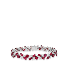 15 Carat Ruby and Diamond Fancy Shape Bracelet