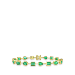 Emerald Bezel Mixed Shape Bracelet
