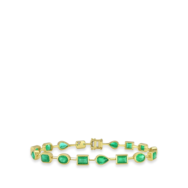 Emerald Bezel Mixed Shape Bracelet