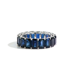Blue Sapphire Fancy Shape Eternity Band