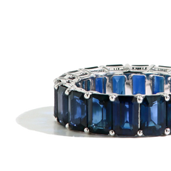 Blue Sapphire Fancy Shape Eternity Band