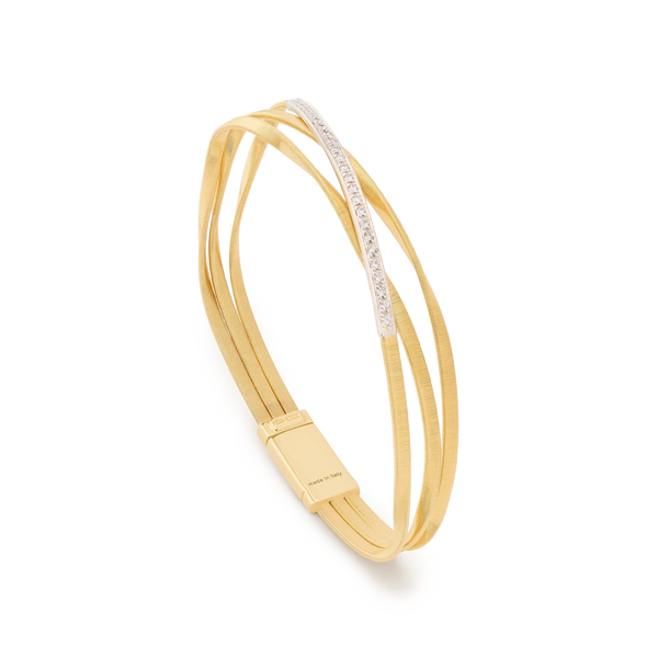 Marco Bicego Marrakech 3-Strand Diamond Coil Bracelet