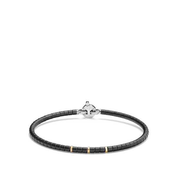 Baraka Cyborg Ceramic Thin Black Three Line Bracelet